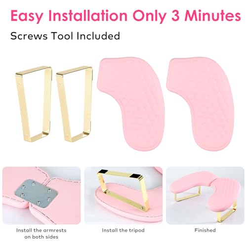 Pink Nail Arm Rest for Manicure - U-Shaped PU Leather Fish Pattern Cushion