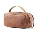 Handmade World Leather Toiletry Bag for Men - Genuine Full Grain Leather Dopp Kit ¡°Golden Oak¡± - Large Travel Shaving Kit Organizer Grooming Bag