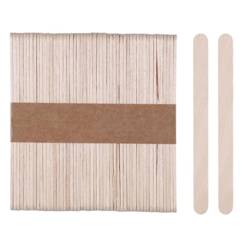 200/500/1000pcs 4.5 Inch Wooden Craft Sticks, Hair Removal Wax Sticks for Eyebrow and Body, Wax Wiping Tools,Natural Wood Popsicle Ice Cream Sticks,Art Projects DIY Wood Crafts