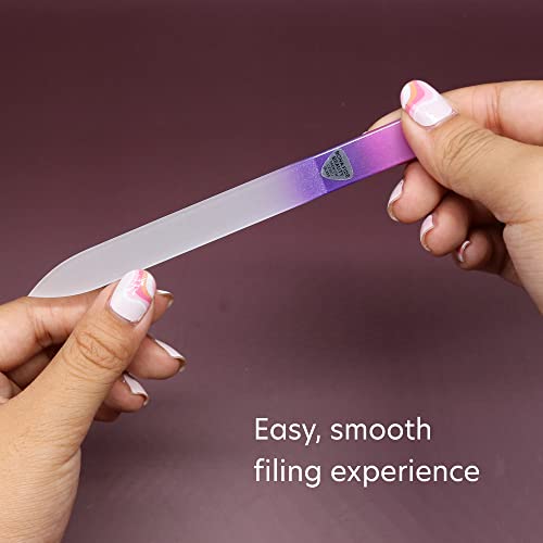Crystal Glass Nail File Set - 10 Pc Premium Manicure Tools for Natural Nails