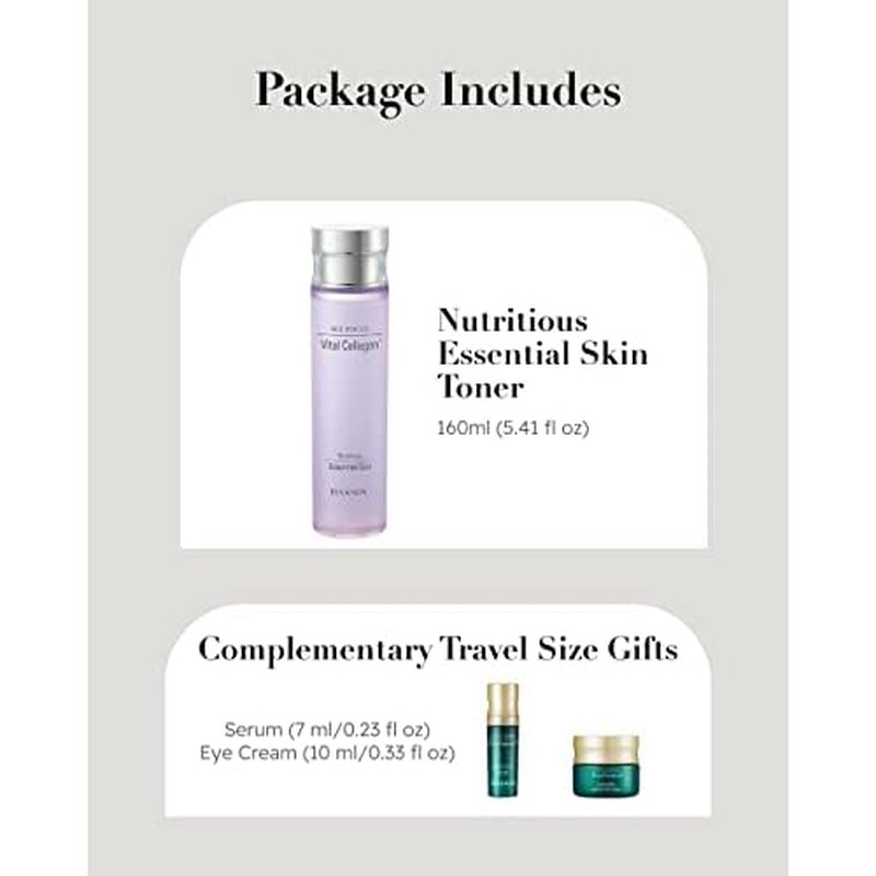 ISA KNOX Age Focus Vital Collagen Essential Toner by LG Beauty, Prime Wrinkle for All Serum & Prime Eye for All Cream (177 ml/5.99 fl oz) - Korean Skin Care by LG Beauty.