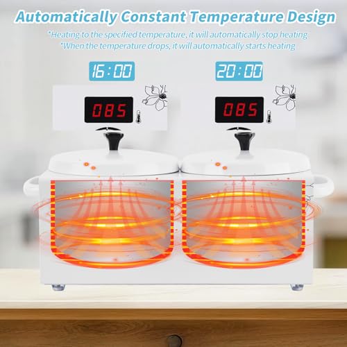 Double Wax Warmer for Hair Removal with Silicone Pot Liners – Includes 2 Pots, 40 Sticks, 20 Collars