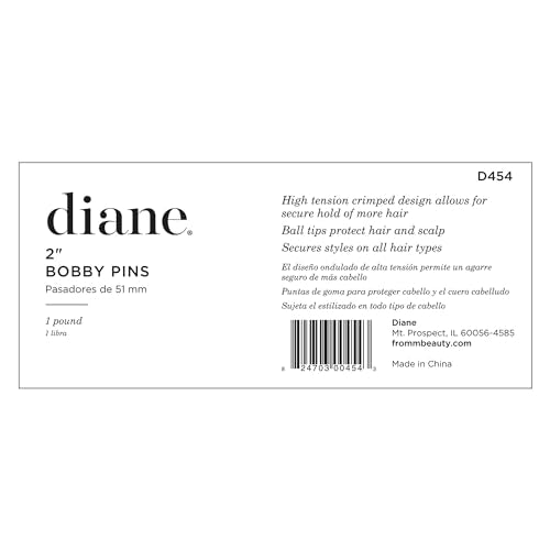 Diane Bobby Pins, 2" Black, 1 Lb. (Approximately 600 Pins)