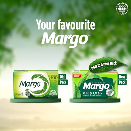 Margo Neem Soap with 1000 Neem Leaves - 8 Pack, 125g Each Natural Skin Care
