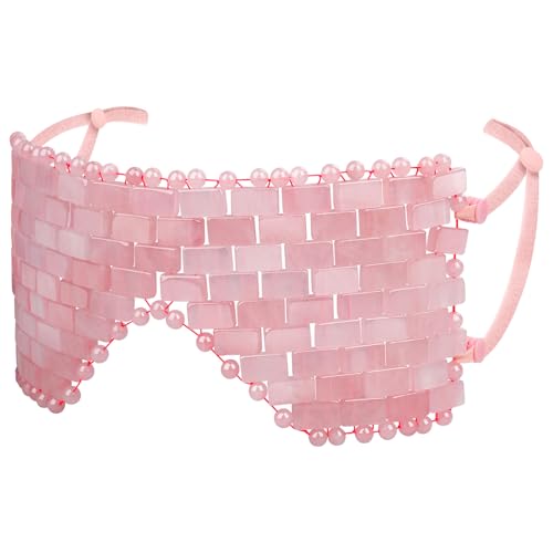 Jade Eye Mask with Rose Quartz for Relaxation & Cold Therapy - Reduce Puffy Eyes, Dark Circles, Anti-Aging
