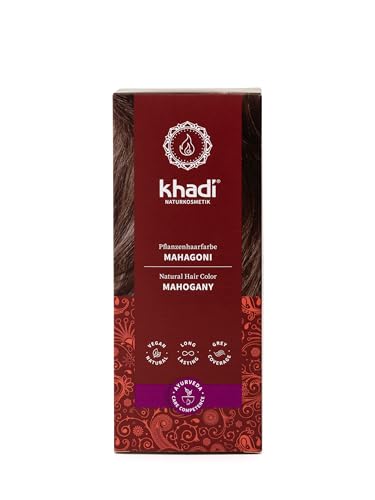 Khadi Natural Hair Color Mahogany - 100% Herbal Dye for Red to Dark Red-Brown