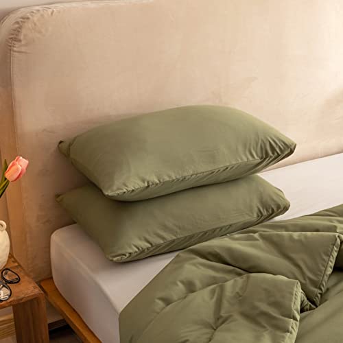 ROSGONIA Super King Plus Comforter - Olive Green 128x120 Oversized Bedding Quilt