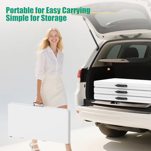 34-Inch Square Folding Card Table with Handle & Safety Lock - 3ft W-1T Variation