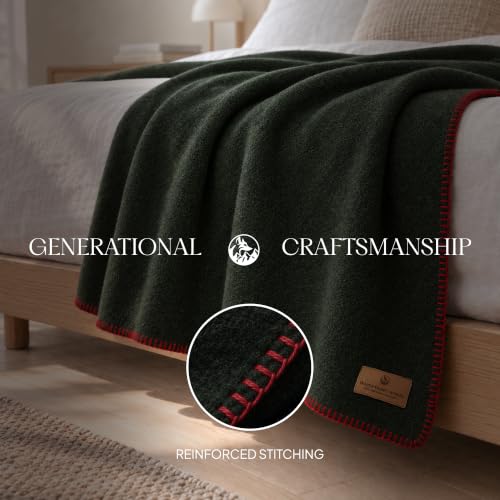Military Green Wool Blanket Twin Size 62x84 - Extreme Winter Warmth