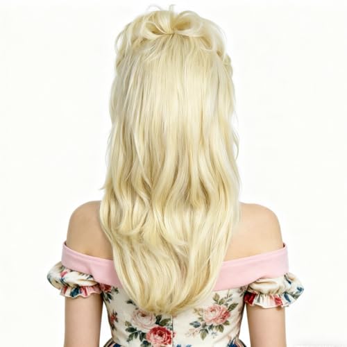 Retro Blonde Bouffant Wig with Bangs - Vintage Blonde Beehive Hairpiece for Women