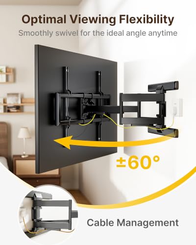 monTEK Full Motion TV Wall Mount 43-95 Inch Supports OLED, QLED, LED TVs
