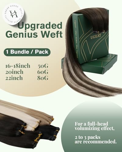 Genius Sew-in Weft Hair Extensions 22in 80g Brown Balayage G-4184 (Ugeat)