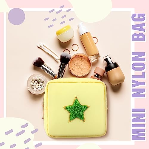 Sumind 12 Pcs Christmas Preppy Patch Makeup Bag Bulk Cute Mini Pouch Bag Gift Nylon Travel Cosmetic Toiletry Portable Organizer Storage Purse Small Zipper Pouch Daily Use Storage Purse for Women