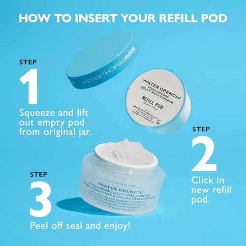 Peter Thomas Roth | Water Drench¢ç Hyaluronic Jelly Moisturizer Refill Pod | Hyaluronic Acid Cloud Cream, For Normal to Oily Skin, Fragrance-Free, Non-Comedogenic, Acne-Safe Moisturizer
