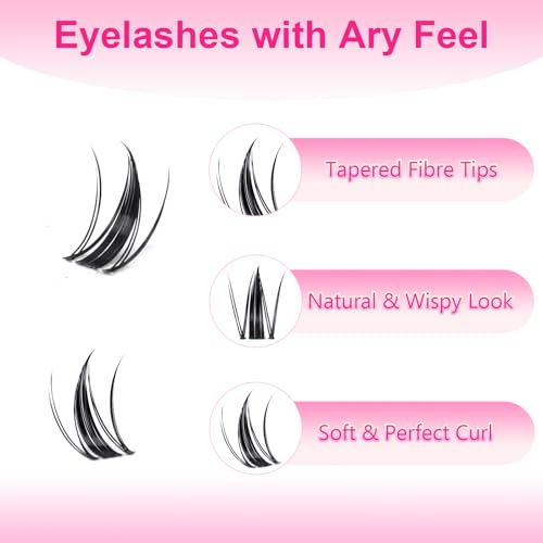 Fairy Lash Clusters Manga Eyelashes C Curl Invisible Band Eyelash Clusters Easy to Apply Wispy Anime Spiky Lashes Natural Volume Lash Extensions Reusable Individual Lashes for Soft Dramatic Look
