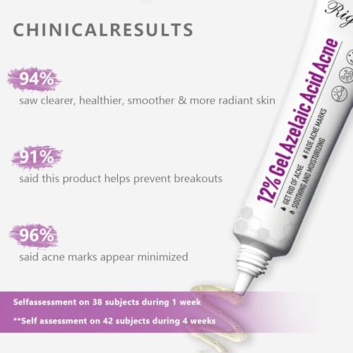 Azelaic Acid, 12% Azelaic Acid For Face Serum Rich in Niacinamide and Hyaluronic Acid, Fades Post Acne Marks and Calms Redness, Formula for Uneven and Blemish Prone Skin Care 2 OZ, 2 Packs