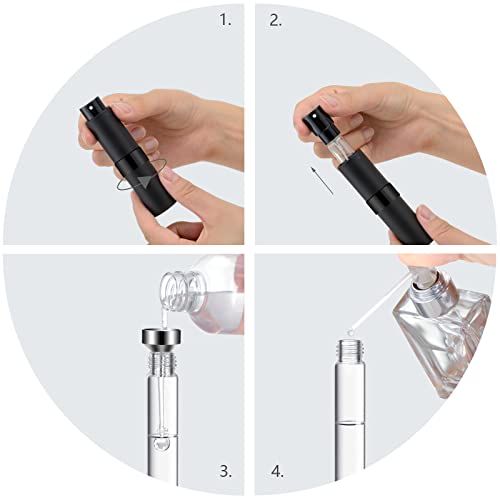 Lil Ray Matte Black 8ml Refillable Perfume Atomizer 14pcs Portable Spray Bottles