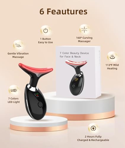 7-Color LED Face Light Therapy Massager for Firming & Lifting