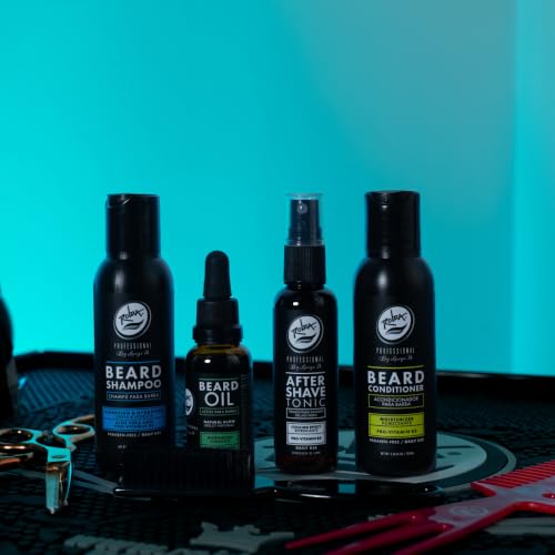 Men's Beard Wash Kit with Shampoo, Conditioner, Oil & Brush - Grooming Set