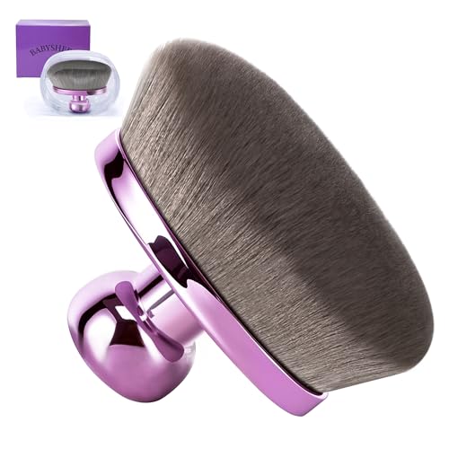 Blend & Blur Extra Large Kabuki Makeup Brush for Body & Legs - Purple Bag