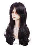 Natural Black Wavy Costume Wig for Women with Bangs & Layered Style - Halloween & Daily Wear