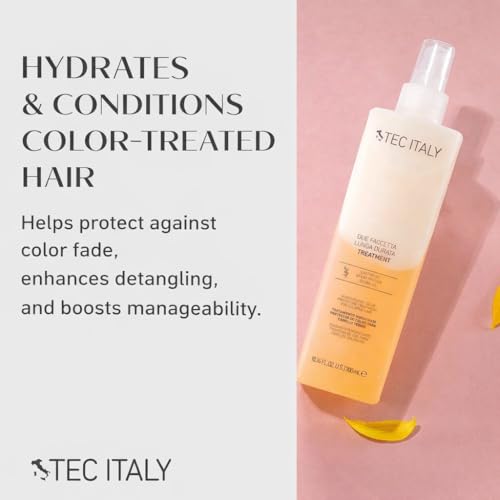 Tec Italy Due Faccetta Lunga Durata 300 ml ? Leave-In Two-Phase Treatment for Color-Treated Hair ? Hydrating & Color-Protecting Spray ? Prevents Fading, Softens and Conditions | Color-protecting, Leave-in treatment, Deep hydration, UV Protection, Softness