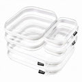 YQBRAO 6-Pack Clear Hard Shell Zipper Cases in White (2L, 2M, 2S) - Organizers for Travel & Home