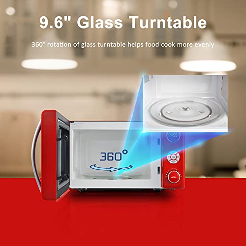 Galanz 0.7 Cu.Ft Microwave Oven with LED Lighting & Child Lock - Retro Red