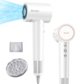 AirJetz White High-Speed Ionic Hair Dryer with Diffuser & Nozzle, 4 Temp & 2 Speed