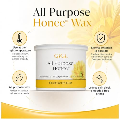 GIGI All Purpose Honeë Soft Wax for Hair Removal - 14 oz Pack of 2