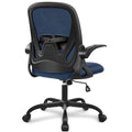 Primy Navy Ergonomic Office Chair with Flip Armrests, Adjustable Lumbar & Height