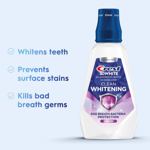 Crest 3D White Mouthwash, Alcohol-Free Radiant Mint, 946 mL (32 oz) Triple Pack