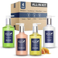 Terra Pure Eco Botanics 4-Bottle Hotel Toiletries Set: Shampoo, Conditioner, Body Lotion & Hand & Body Wash (10.14 fl oz each)