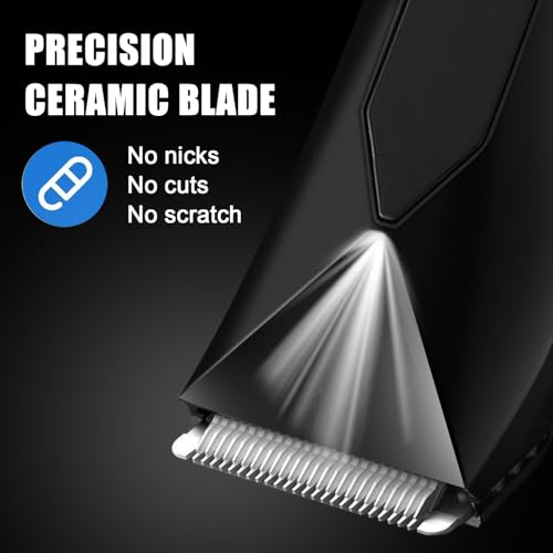 Men's Waterproof 4-in-1 Body & Ball Hair Trimmer with Ceramic Blades