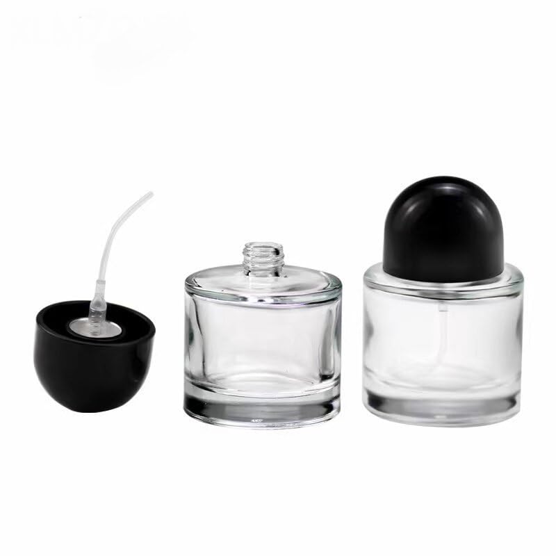 50ML/1.7OZ Refillable & Empty Perfume Bottle - Leak-Proof Glass Perfume Atomizer Sprayer, Travel-Friendly Mini Perfume Bottle for Fragrance, Cosmetics, Essential Oils (Black)
