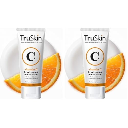 TruSkin Vitamin C Face Cream ? Brightening & Hydrating Daily Moisturizer with Vitamin E, B5, Jojoba Oil & Green Tea ? Smooth, Radiant-Looking Skin, 4 Fl Oz (Pack of 2)