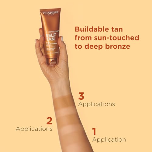 Clarins Self Tanning Tinted Gel | Self Tanner For Face and Body | Natural, Long-Lasting, Streak-Free, Buildable, Instant Tan* | Non-Staining and Fast Absorbing | Contains Glycerin