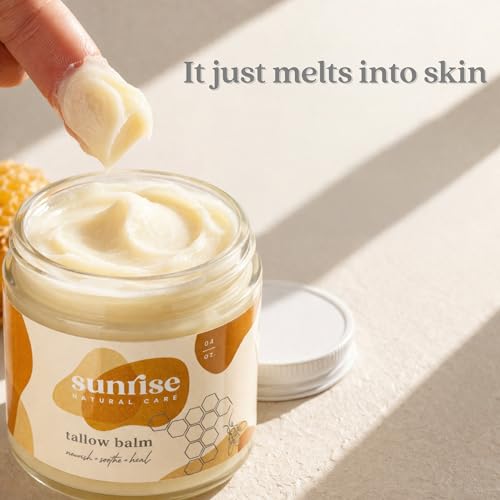 Unscented Grass Fed Beef Tallow & Honey Body & Face Moisturizer - 4 oz - Raw
