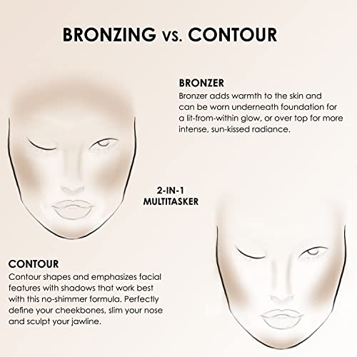 TEMPTU Matte & Shimmer Silicone Bronzer 1 Fl Oz - Long-Lasting, Buildable Face Makeup