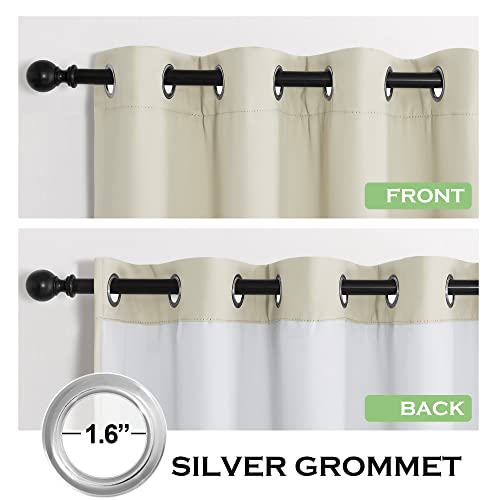 KGORGE 52W x 84L 4-Layer Soundproof & Dust Curtain, Blackout + Detachable Felt Liner (Pack of 2, Cream Beige)