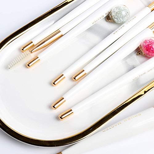 Makeup Brushes Set for Fan Brush Kabuki Foundation, Eyeshadow, Blush, Blending, Lip, Full Face Cosmetic Kit w/Brush Holder,11Pcs