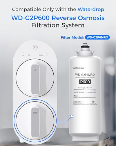 Waterdrop G2P6MRO Reverse Osmosis Water Filter Replacement 2-Year Lifetime