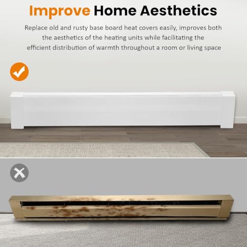 4 FT Baseboard Heater Cover with Endcaps - Left & Right - Variation 2