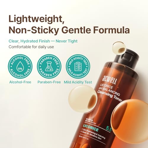 ACWELL Licorice pH 5.5 Balancing Cleansing Toner - 10.14 Fl Oz