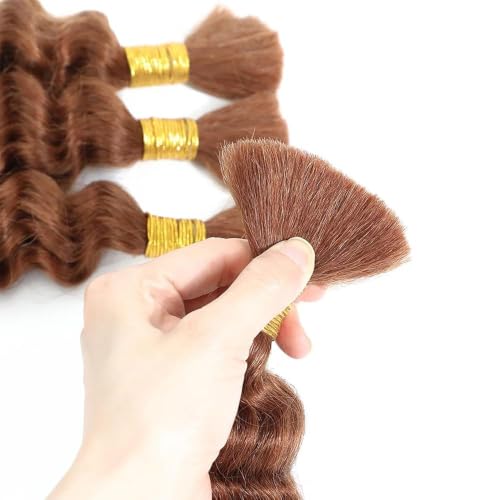 Light Brown Curly Braiding Hair Bundles - Human Hair for Boho Braids, 14-26 Inch, 150g/Pack