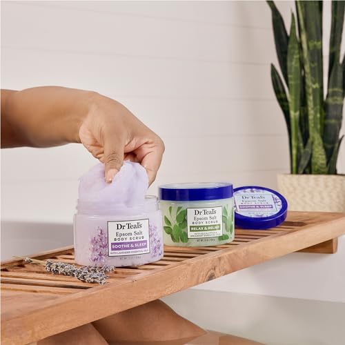 Dr Teal's Lavender Epsom Salt Body Scrub 16oz Pack of 3 - Relaxing & Moisturizing