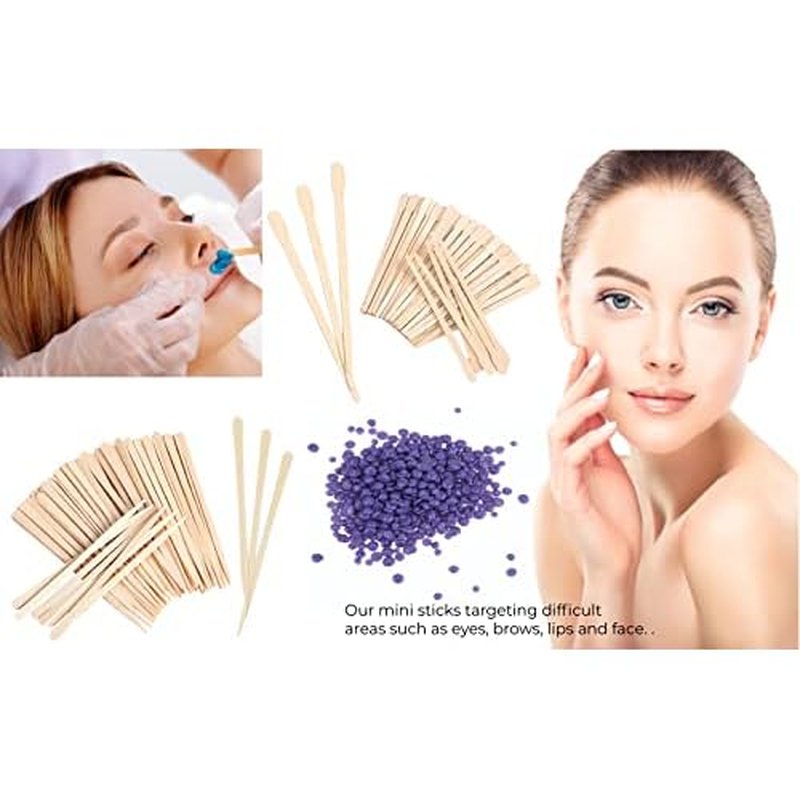 Mibly 1000 Pcs Wooden Wax Sticks - Eyebrow, Lip, Nose Small Waxing Applicator Sticks for Hair Removal and Smooth Skin - Spa and Home Usage