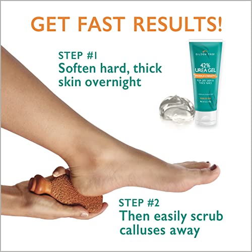 Foot Care Gel & Scrubber Set with Shea Butter - Callus Softening Bundle