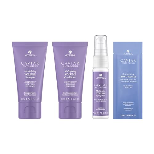 Alterna CAVIAR Anti-Aging Hair Care Set - Volumizing Shampoo, Conditioner & Styling Mist for Fine Hair