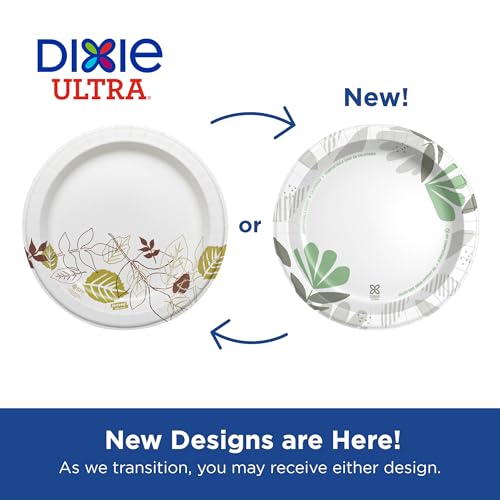 Heavy-Weight Paper Plates 10 Inch Pathways Botanical Design - 500 Count, Compostable, Microwave Safe, Strong & Sturdy